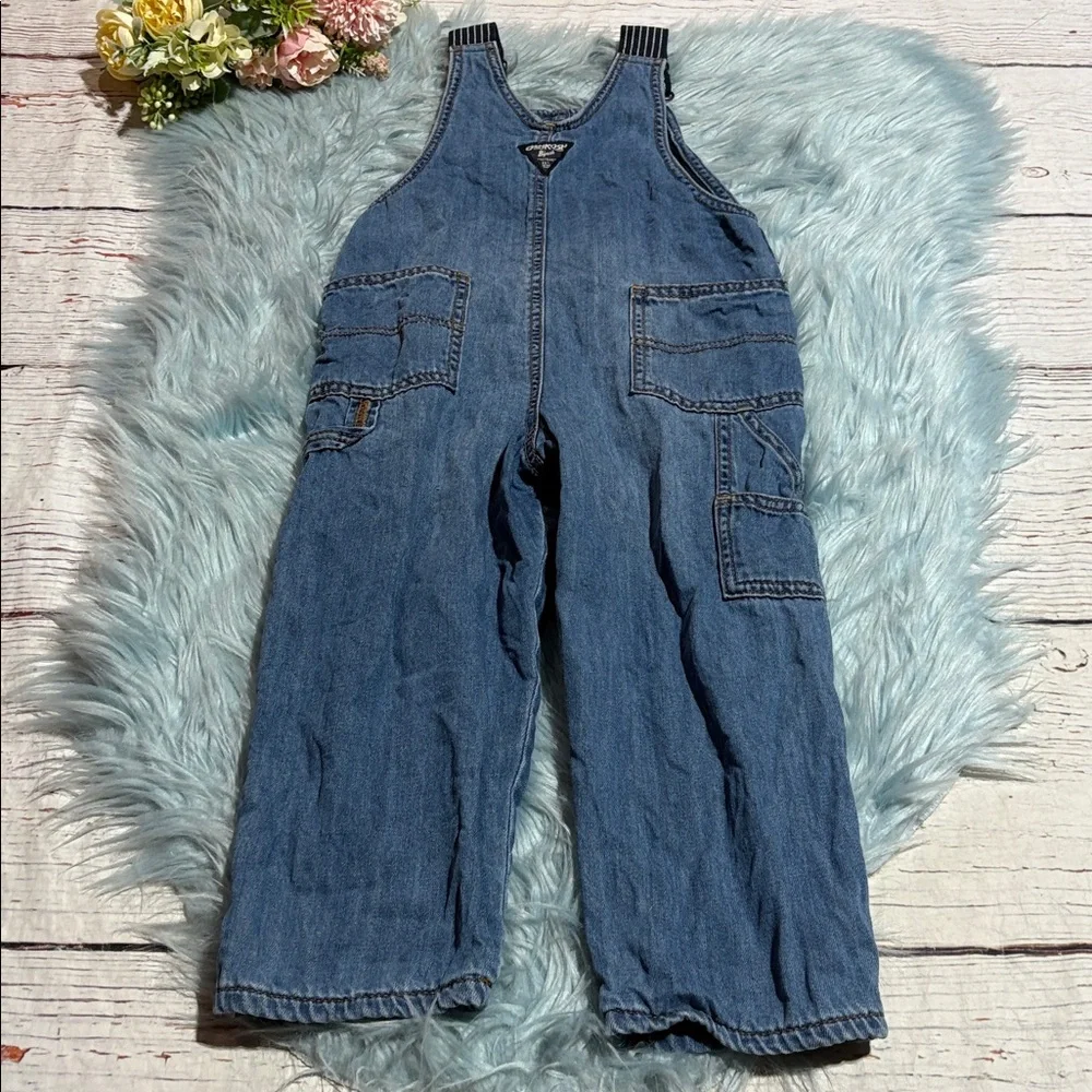 Oshkosh b’gosh Distressed Kids Cargo Overalls sz 4T